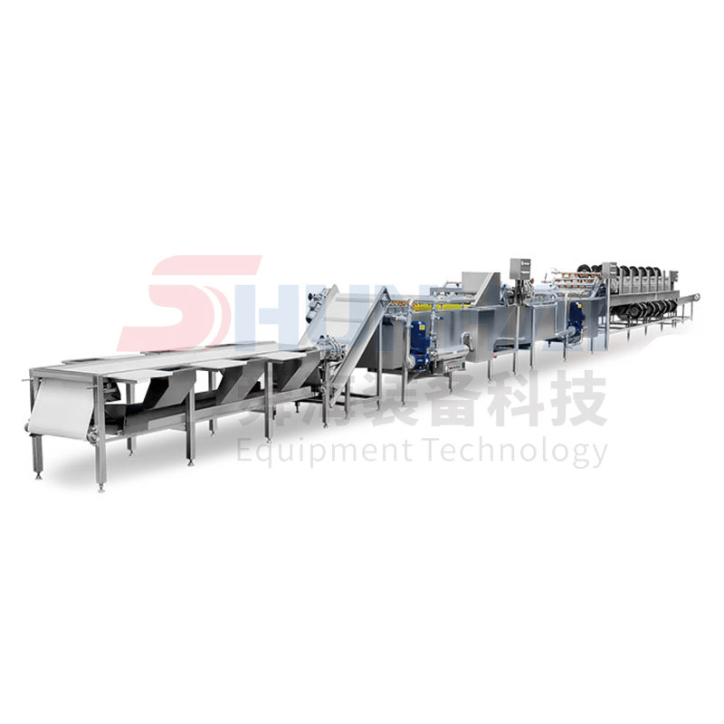 Leafy vegetables cleaning and drying line